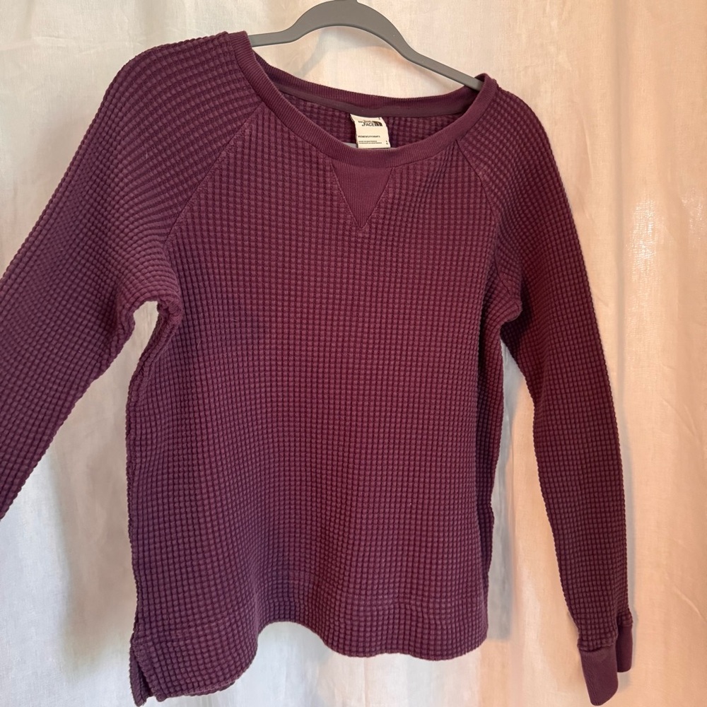 North face 100% cotton waffle knit sweater